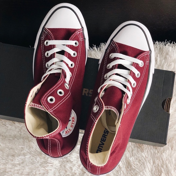 ✨New CONVERSE All Star High Top Sneakers Burgundy - Picture 5 of 8